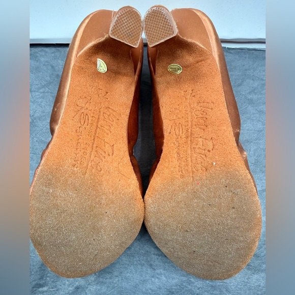 GUC Very Fine S9107 Tan Satin Smooth Dance Shoes - Picture 13 of 14